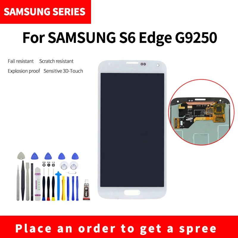 

ЖК-дисплей для SAMSUNG S6 Edge G9250, высококачественный HD совершенно новый экран в сборе с инструментами для разборки