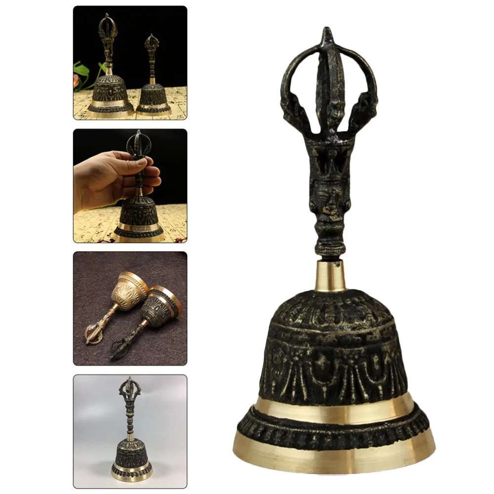 

Handle Hand Bell Metal Decorative Bell Tabletop Copper Handbell for Home