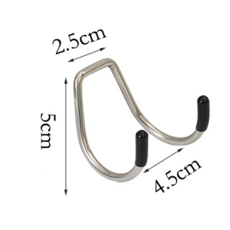 

Stainless Steel Transparent Self-adhesive Hook Hanger Double Hooks Set Kitchen Wall Hanging Rack Holder for Disrag Cleaning Tool