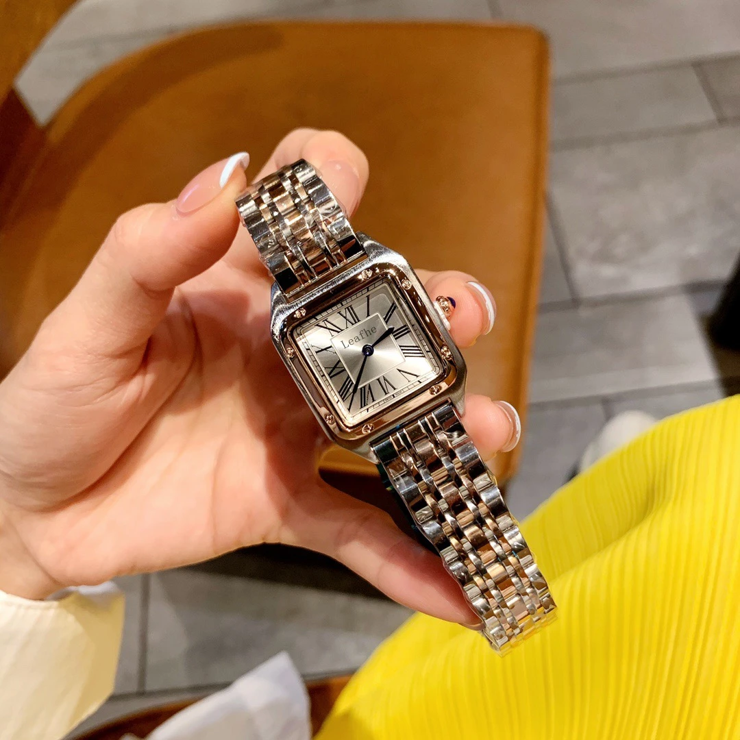 

New Fashion Brand Quartz Watch Stainless Steel Material Butterfly Clasp Dial Diameter 38*28mm Women's Watches Gift