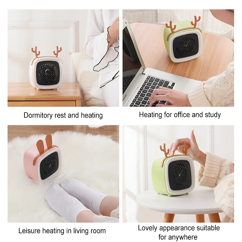 Small Students Gift Heater Mini Electric Heater Office Home Desktop Fan Heating Warm Air Blower Portable Cartoon Cute Heater images - 6