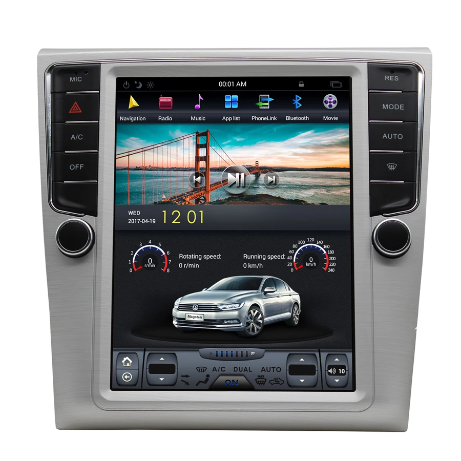 Автомобильный экран PX6 Tesla Android 9.0 GPS-навигация Мультимедиа для VW Passat CC 2010 2011 2016