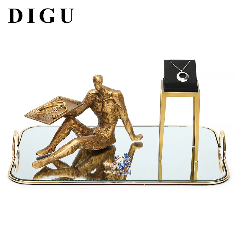 Retro cast iron portrait art window decoration solid metal jewelry props ring bracelet display stand jewelry storage