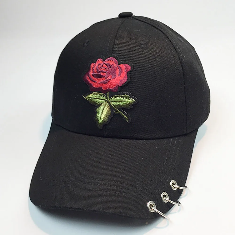 

2021 Summer Sun Hat Women Men Couple Rose Snapback Baseball Cotton Unisex Cap Hip Hop Flat Hat Fashion Outdoor Beach Cap
