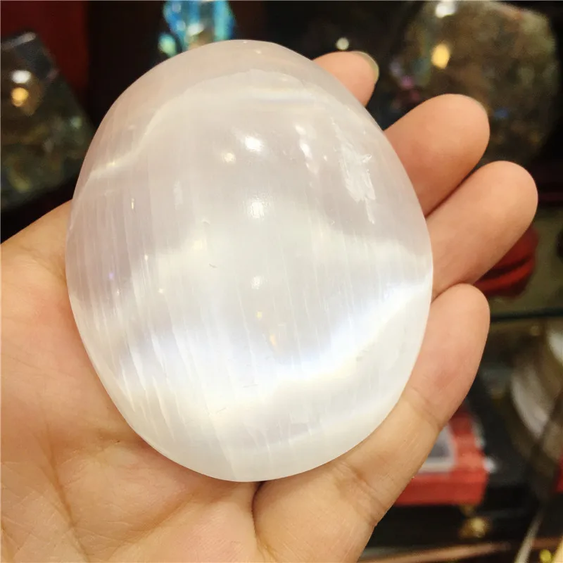 

1 шт. белый селенит опал полировка кристалл драгоценный камень лечение оригинальный гипсовый каменный массажер