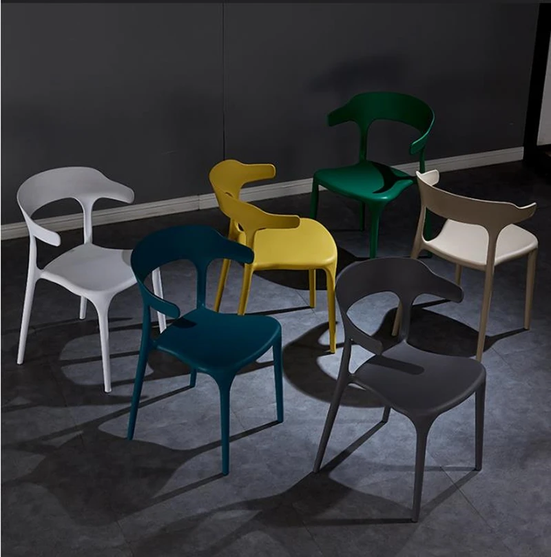 Креативный подлокотник стул для отдыха пластиковый открытый кофейный