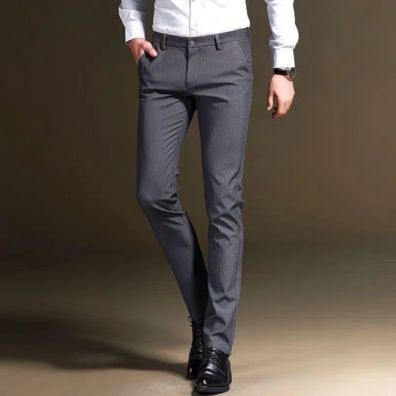 

New style men's spring and summer casual non iron grey suit pants straight fitting suit pants business formal men's pants