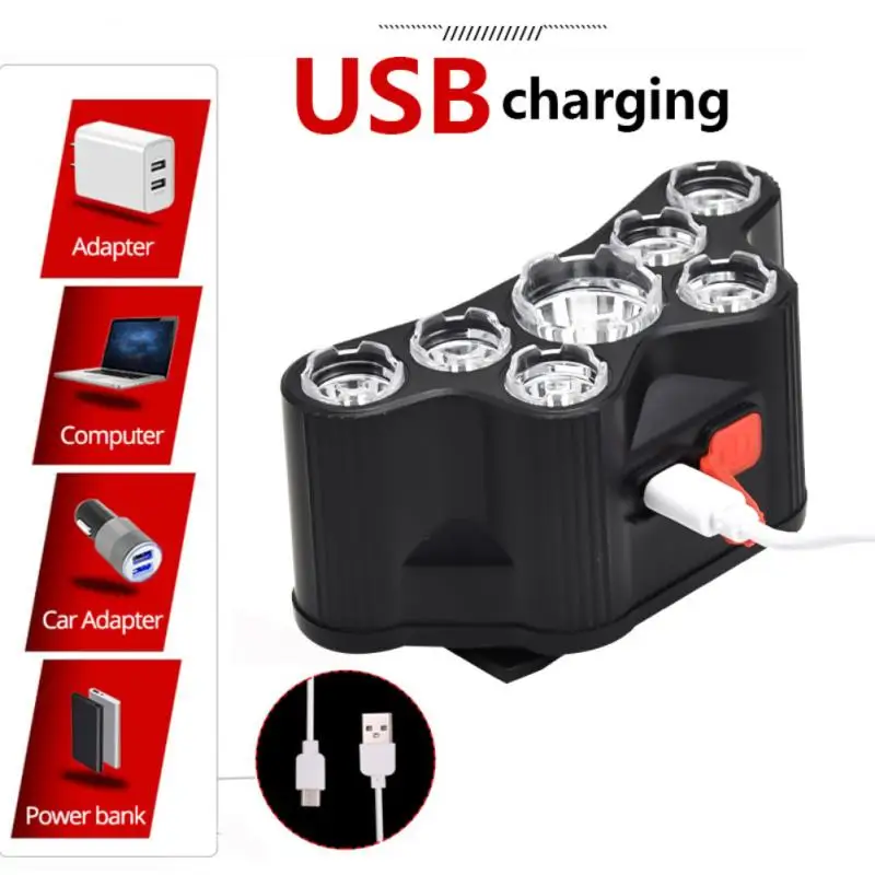 

Перезаряжаемый светодиодный налобный фонарь с зумом, налобный фонарь для рыбалки, налобный фонарь для охоты, налобный фонарь для кемпинга, ...