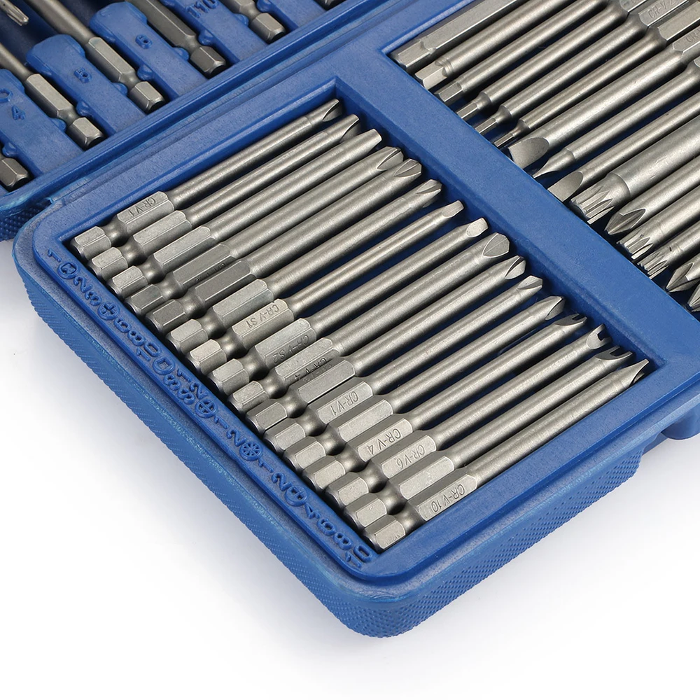 

Bits Tool Bit Ratchet Set 50pc 75mm Extra Long Screwdriver Set Hex Torx Security Long Screwdriver Screwdriver