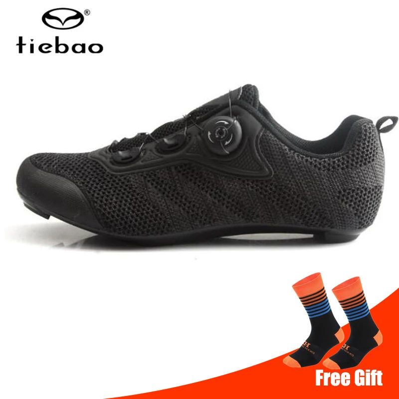 add socks Tiebao/Обувь для шоссейного велоспорта; комплект с педалью; мужские кроссовки; профессиональная обувь для гоночного велосипеда; обувь с самоблокирующимся замком; обувь для спорта на открытом воздухе; велосипедная обувь - Цвет: add socks