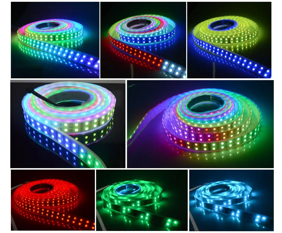 Светодиодная лента постоянного тока 12 В RGB ws1812 Smart IP68 водонепроницаемая лента 5 м+ 12 В 8A блок питания+ пульт дистанционного управления ws1812 600 светодиодный s