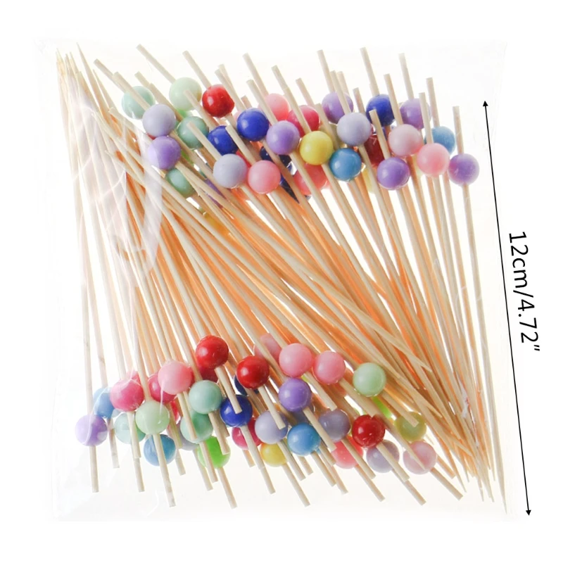 

100pcs 12cm Disposable Bamboo Fork Buffet Fruit Desserts Pick Skewer Food Cocktail Sandwich Stick