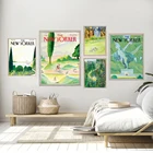 The New Yorker журнал печать на холсте Зеленый пейзаж плакаты скандинавские растения дерево настенные картины декор для гостиной роспись