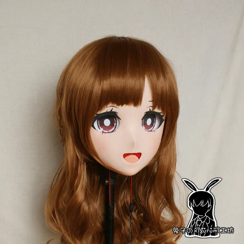 

(Rabbit 84) Resin Cross dress Pretty Girl Head BID Doll Mask Japanese Anime Kigurumi Mask Cosplay with Wig