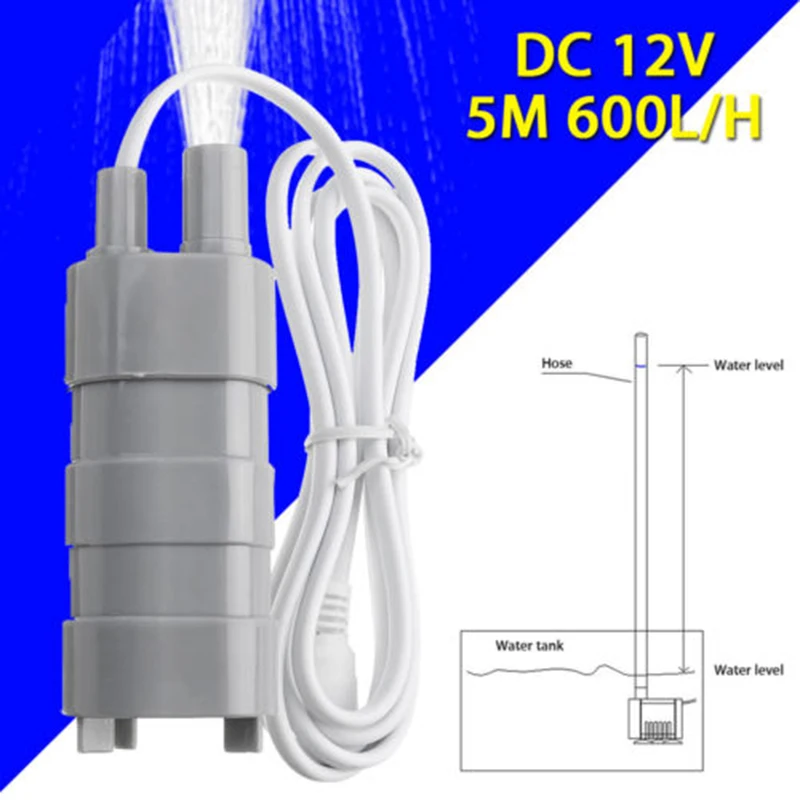 

1pcs DC 12V Brushless Magnetic Submersible Water Pump 600L/H 5M Fish Pond JT550 TE485 LJ Wear-resistant Ceramic Shaft 1.5M Cable