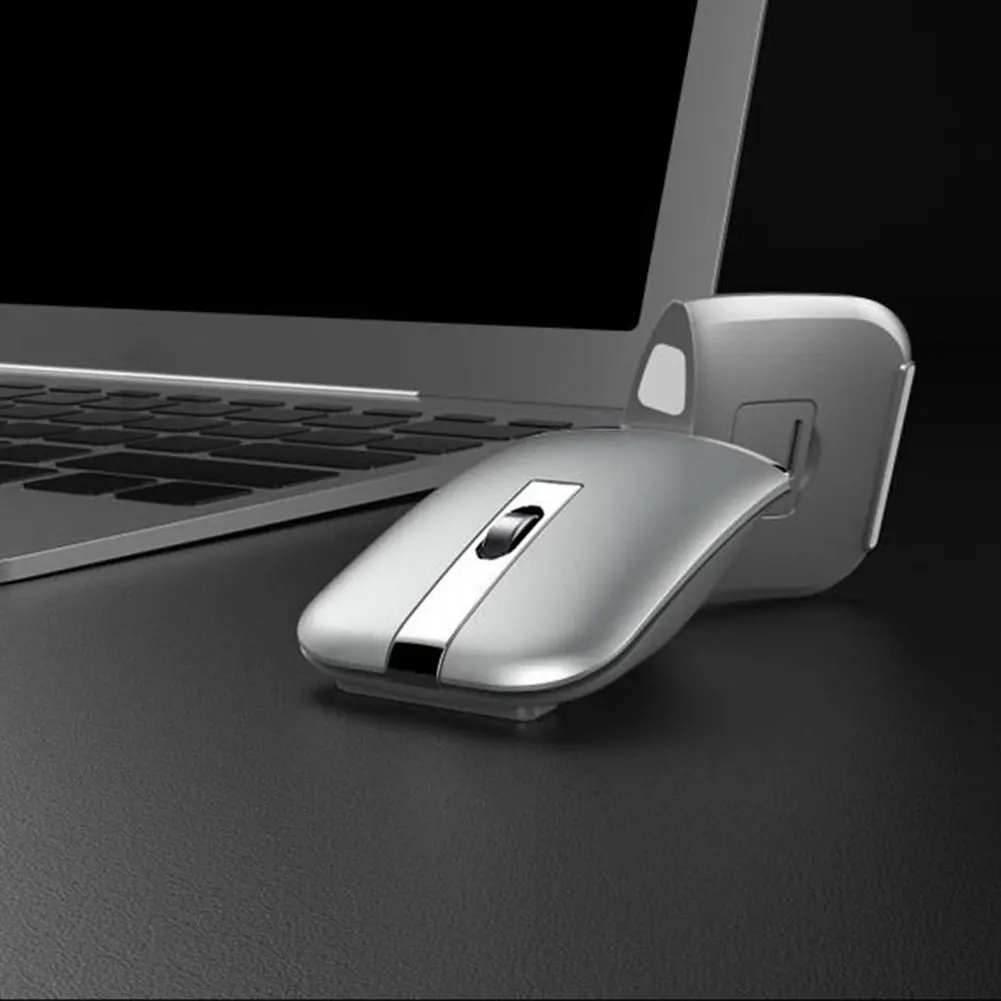 

Dual Modes Bluetooth 2.4GHz Optical Home Office Wireless Mouse Laptop PC Non-Slip Ergonomic Rotatable Ultra Thin Foldable Arc