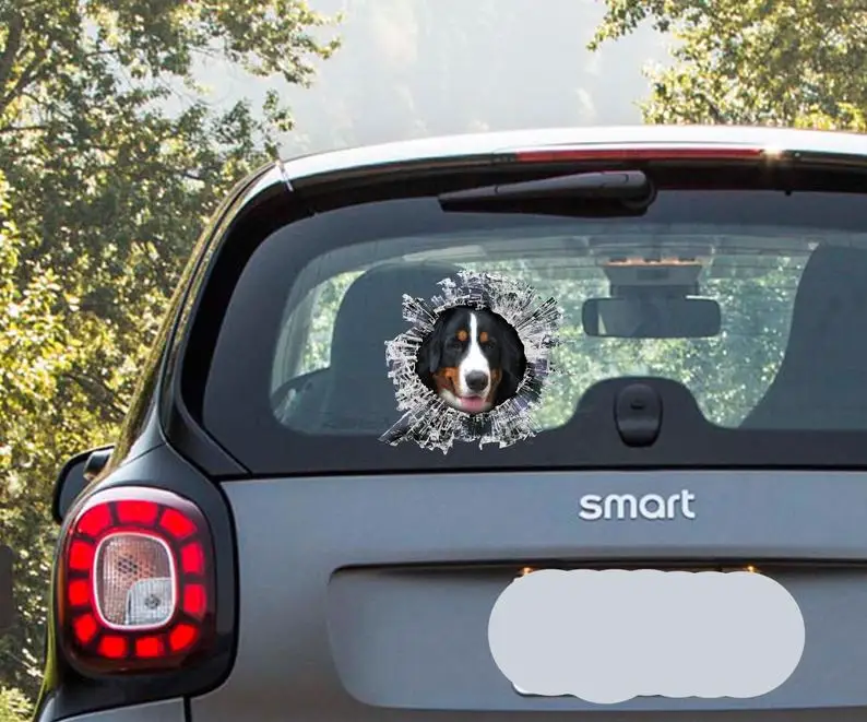 

2021 Bernese mountain dog window sticker, brocken window car decal