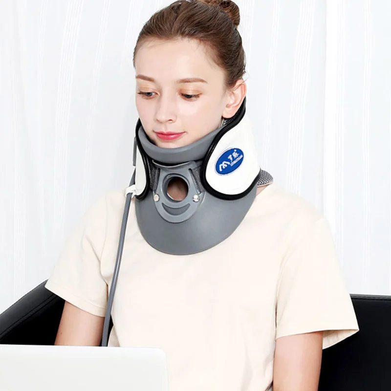 

Adjustable Neck Stretcher Collar Stretching Correction Therapy Pain Relief Medical Inflatable Cervical Neck Traction Health Care