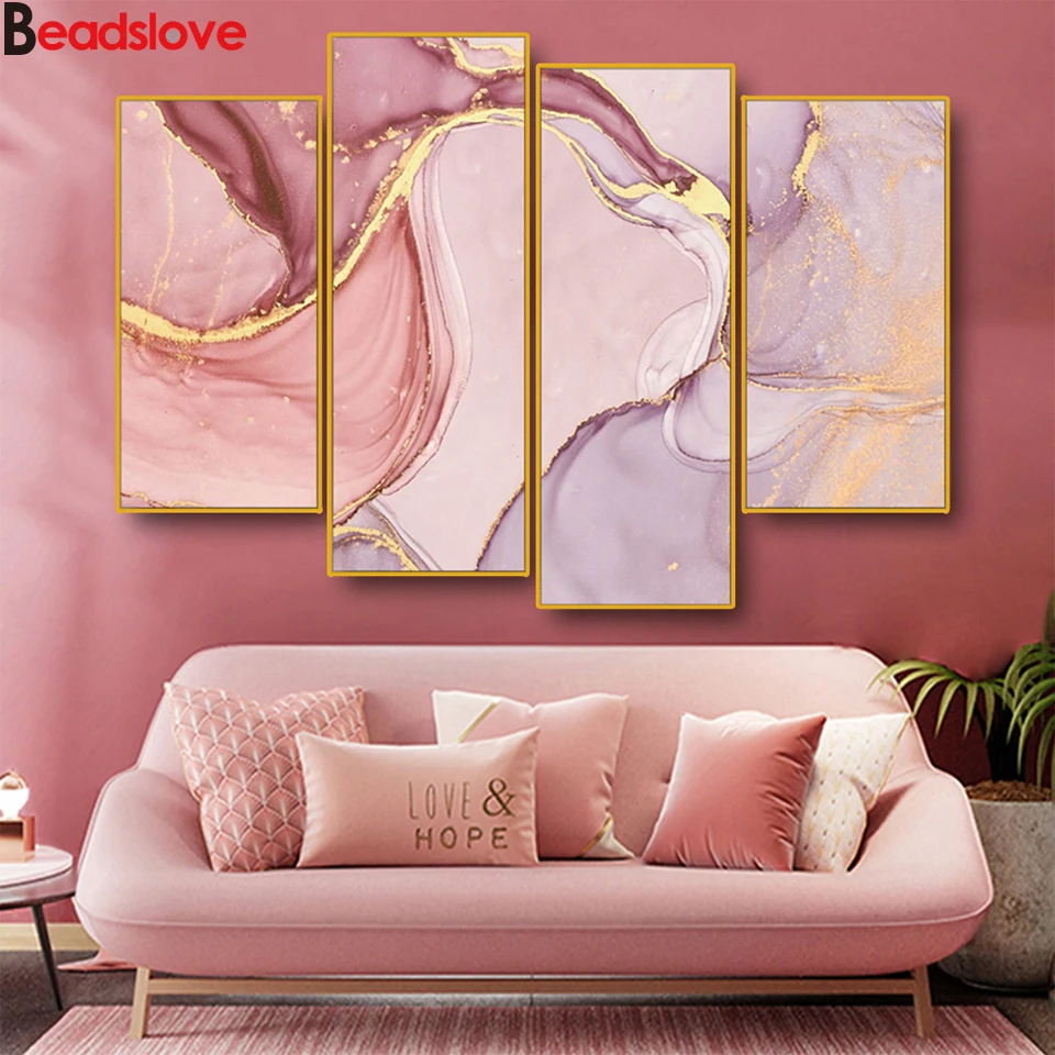 4 шт. алмазная живопись абстрактная вышивка сделай сам полная Алмазная мозаика 5d