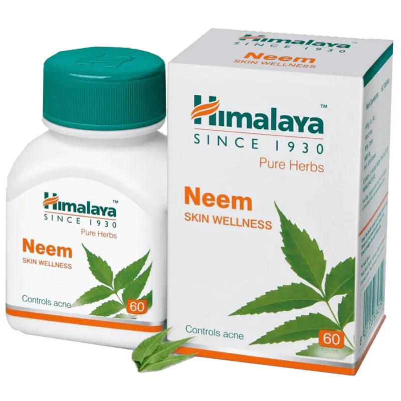 

3 X HIMALAYA Neem pure herbs skin wellness detox potent antioxidant skin rejuvenation Anti-acne 60 pcs/bottle
