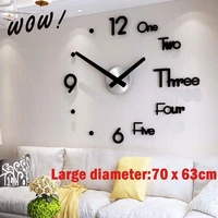 2021 new real metal 3d diy acrylic mirror wall clock watch clocks bedroom office home decoration modern needle quartz stickers
