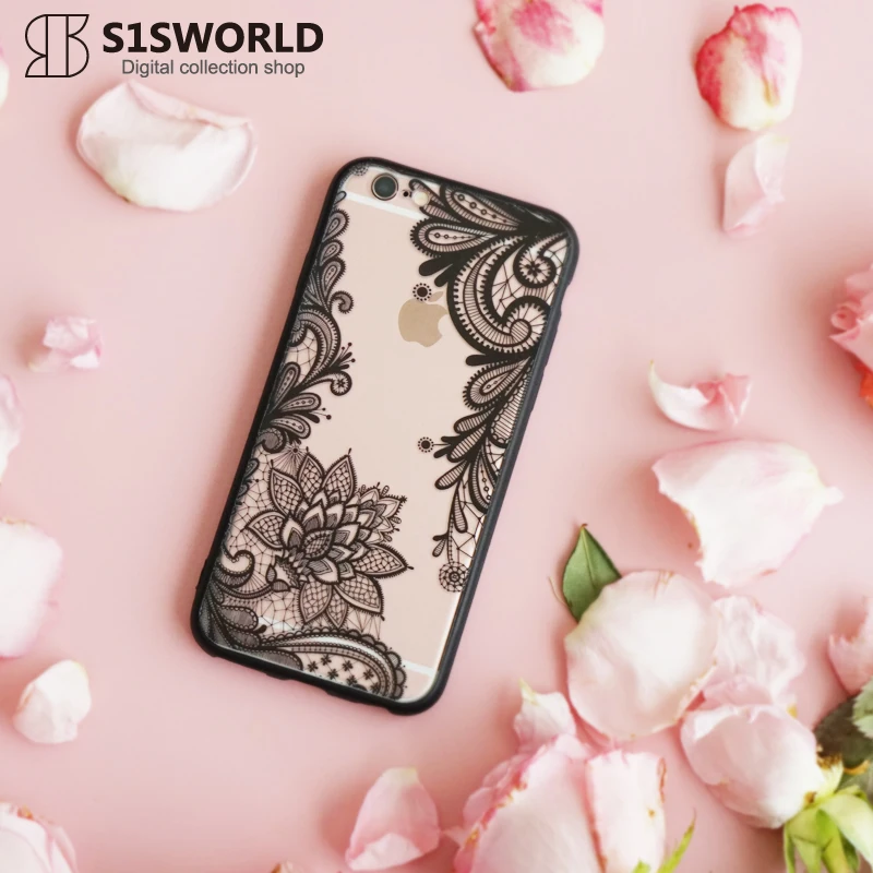 Чехол с кружевными цветами для iphone XS MAX XR X 10 6 6S 7 8 Plus милый мягкий ТПУ + задняя