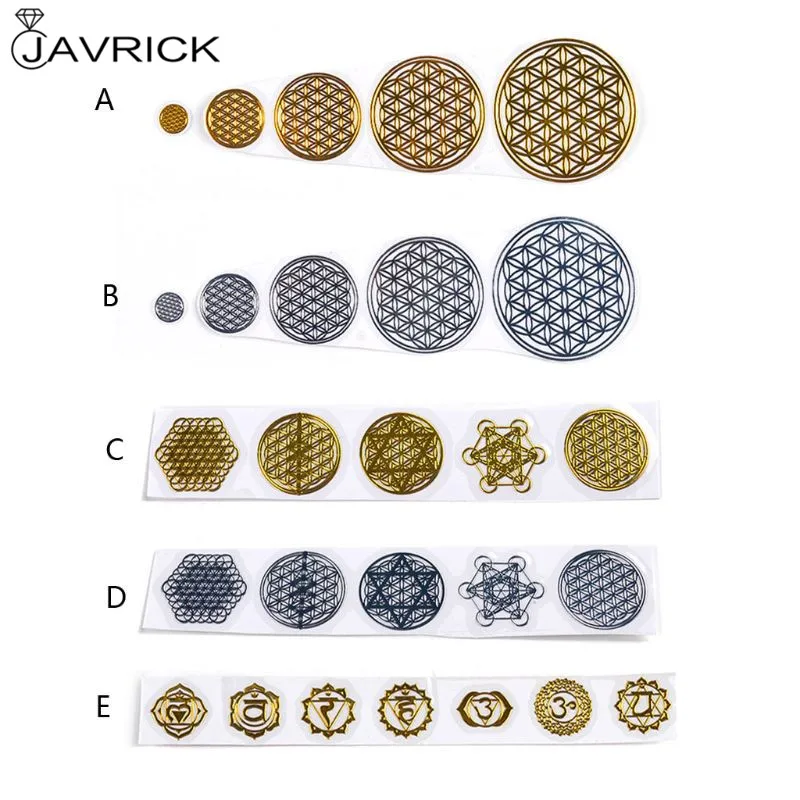 

7 Chakra Geometric Copper Energy Tower Orgonite Stickers Flower Life Tree Pyramid Epoxy Resin Material Jewelry Making