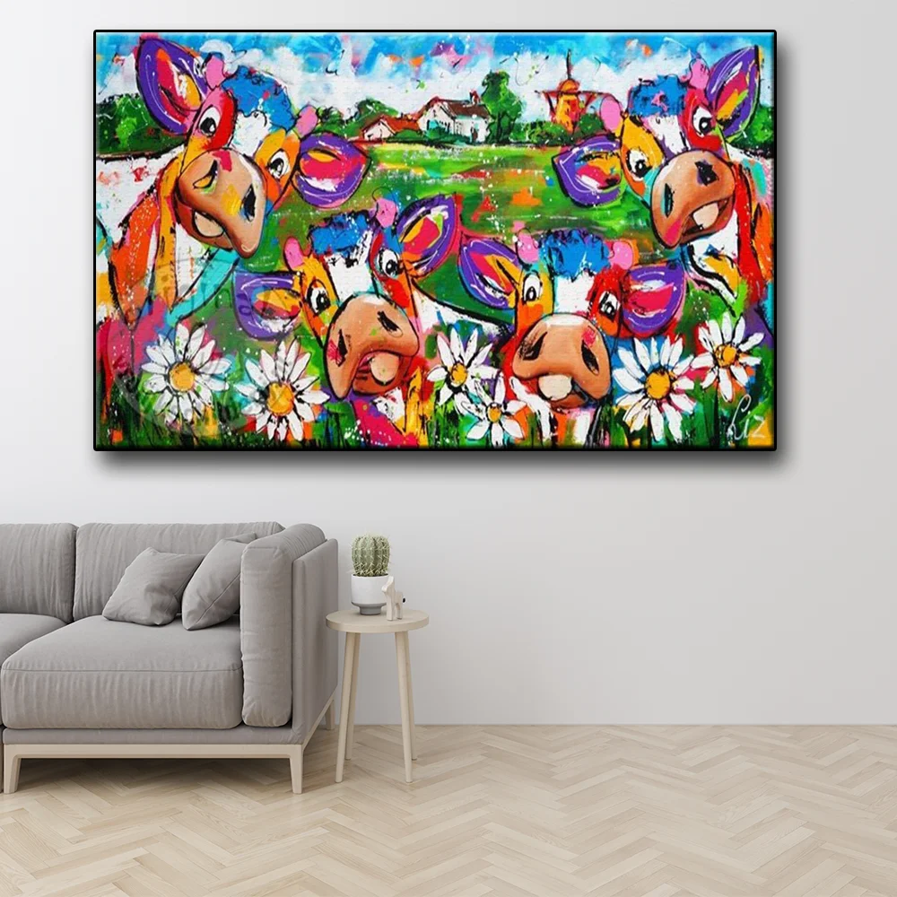 

5D DIY Diamond Painting Colorful Cow Diamond inlay Crafts Cross Stitch Rhinestone Mosaic Gifts Diamond Embroidery Wall Decor