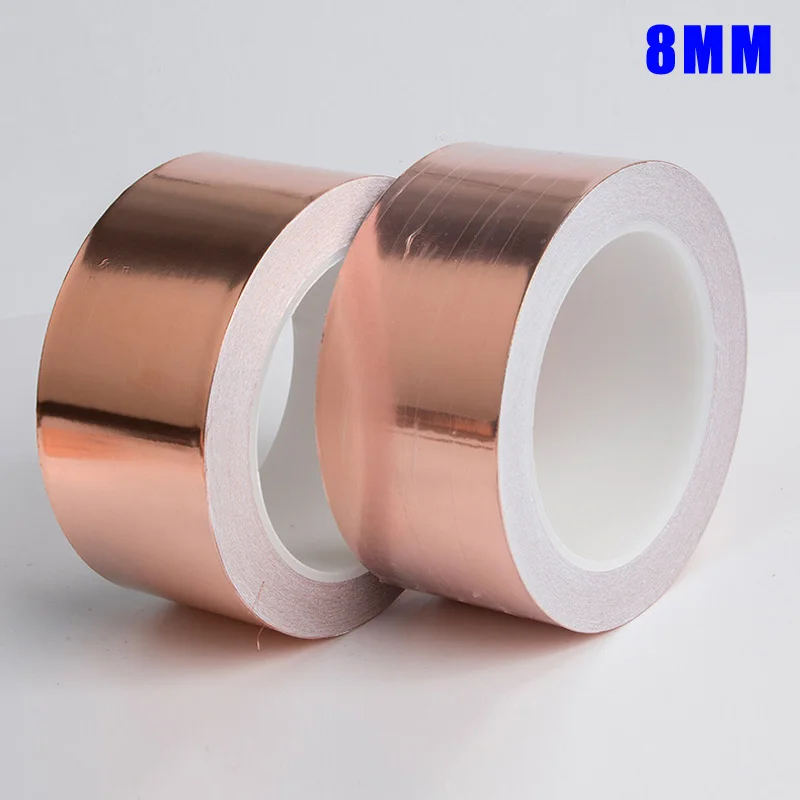 Медная фольга проводящая лента однонаправленная/двунаправленная клейкая 0 05 мм