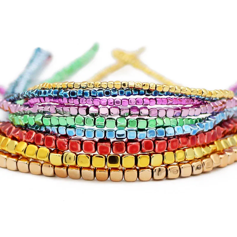 2/3/4 мм квадратный гематит натуральный камень нано Золото Зеленый Фиолетовый