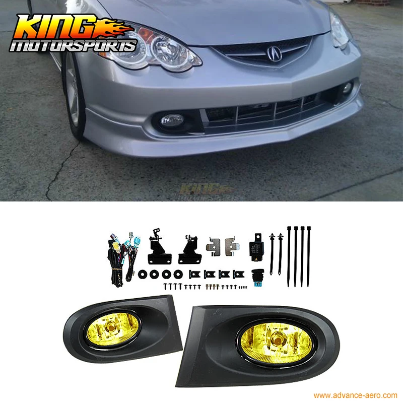 Подходит для противотуманных фар на бампер с желтыми линзами Acura RSX DC5 JDM +