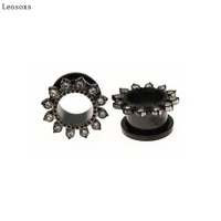 leosoxs 2 pcs ear expander accessories stainless steel body piercing ear expander solar system earrings plugs and tunnels
