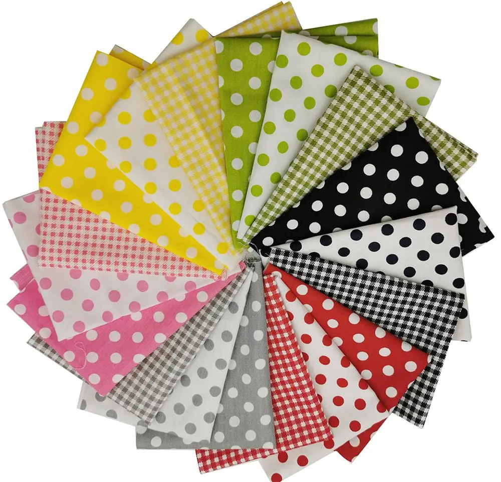 18 шт смешанные цвета хлопок толстый из полиэстера в горошек печатная ткань шитье