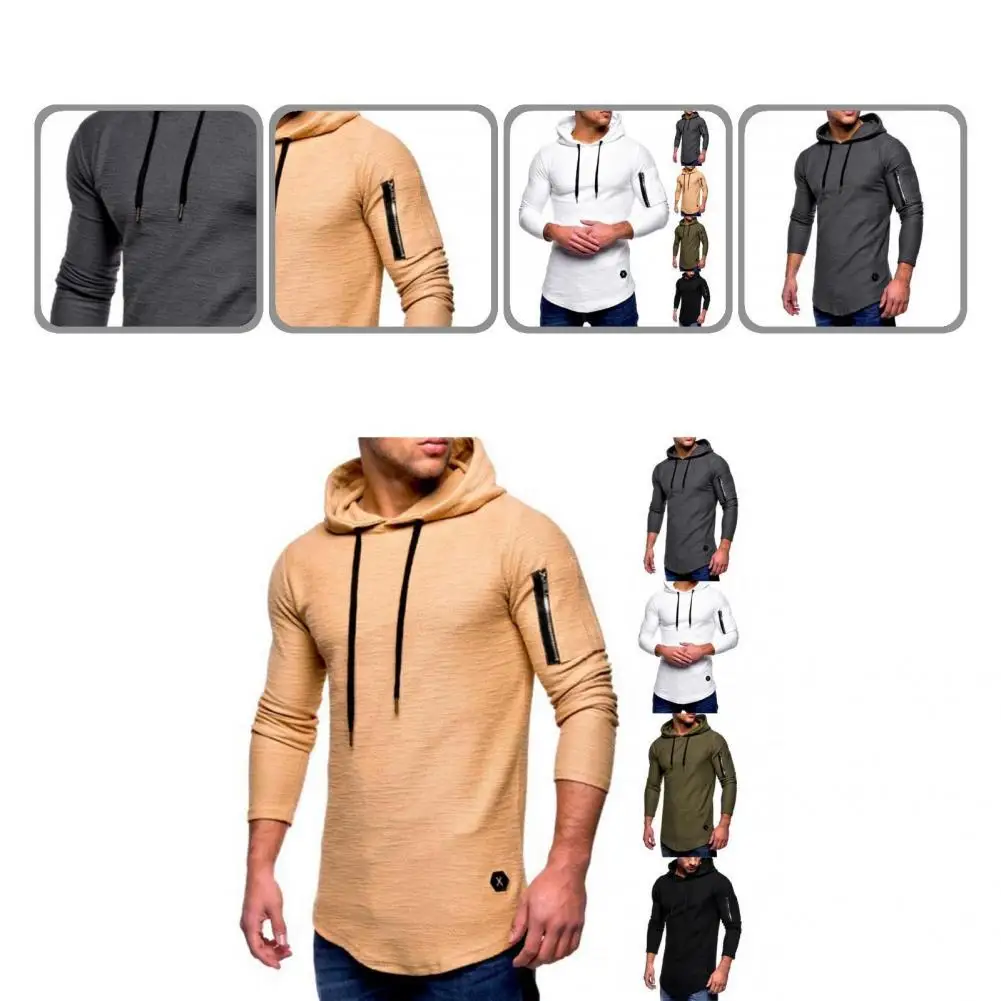 

Дышащая простая однотонная Осенняя рубашка с капюшоном, облегающая Повседневная футболка, эластичная для дома