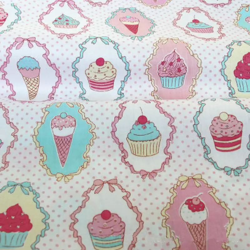 Торты напечатаны хлопок ткань для Детское лоскутное одеяло украшения дома