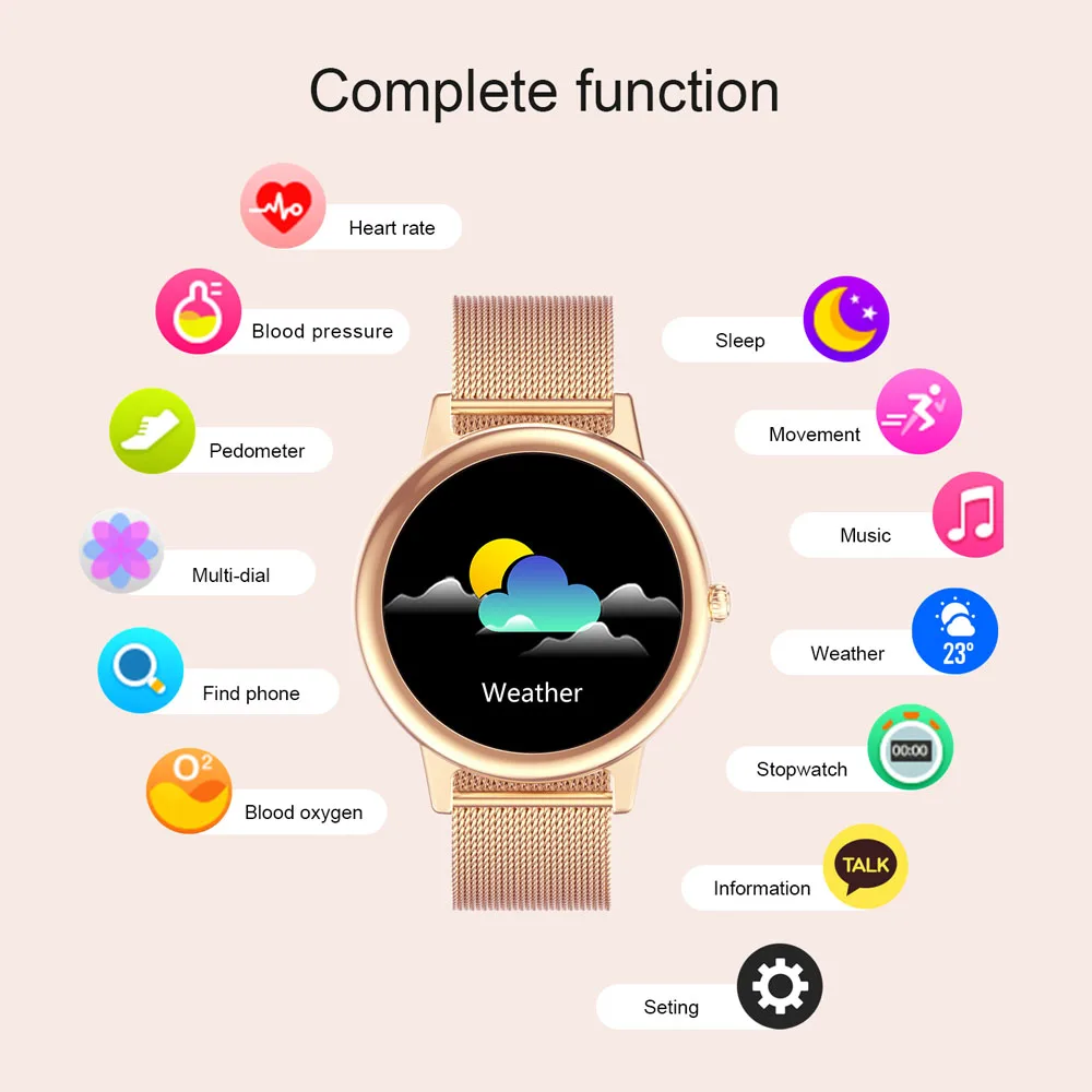 

2020 New E10 Ultra Thin Smart Watch Women Full Touch Screen Bluetooth Sports Tracker Fitness Watch Smartwatch For Android IOS