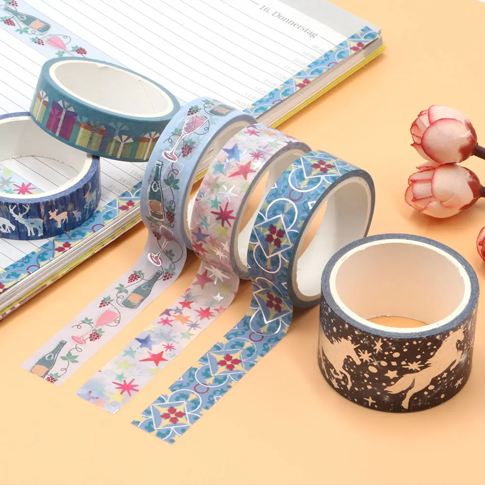 1 шт. декоративная Рождественская подарочная лента Washi рисовая бумага сделай сам