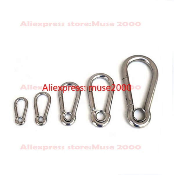 304 Пружинная Застежка Из Нержавеющей Стали карабин брелок безопасная Пряжка для