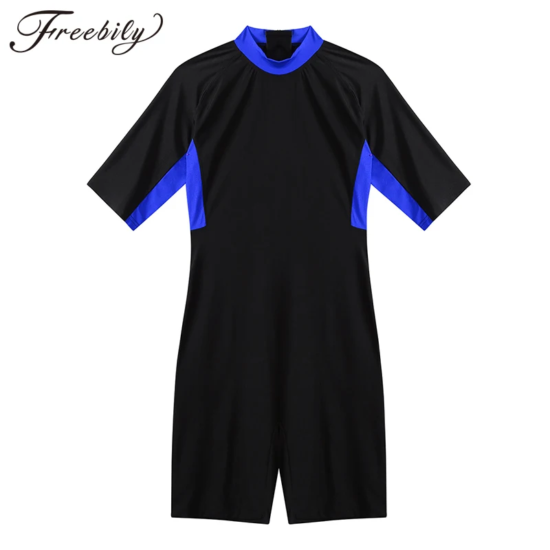 Мужской костюм-трико с короткими рукавами цветными блоками короткий гидрокостюм