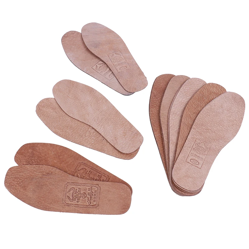 

Hot! 1Pair Brown 36-42 Breathable Leather Insoles Women Men Ultra Thin Deodorant Shoes Insole Pads