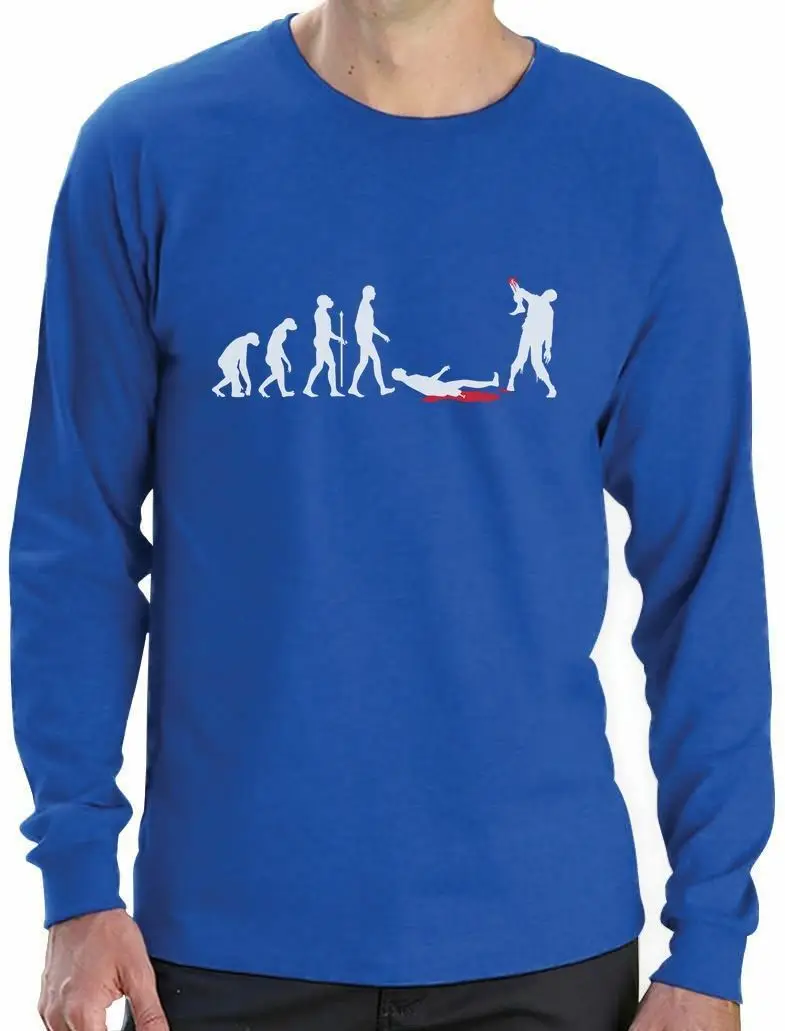 Забавная футболка с длинными рукавами для Хэллоуина изображением зомби | Мужская