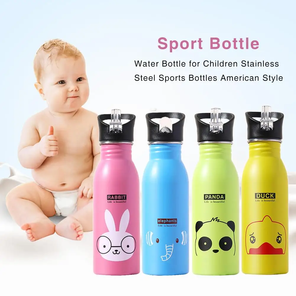 

New 500ml 304 Stainless Steel Animal Pattern Portable Outdoor Bottle Durable Cycling Camping Hiking Sport Water Bottle