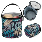 Сумка для хранения шерстяной пряжи, круглые вязаные шерстяные сумки, ткань Оксфорд, принт листьев, набор для вязания и шитья, аксессуары для шитья