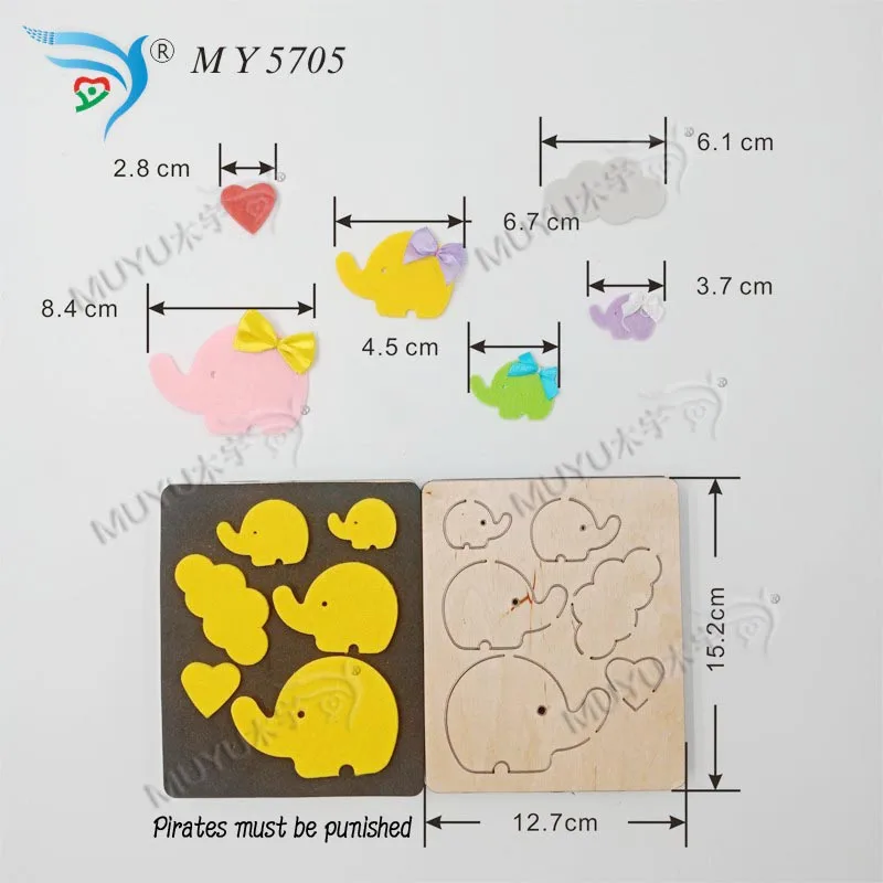 Много маленьких слонов деревянные высечки аксессуары Regola Acciaio die Misura my | Дом и сад