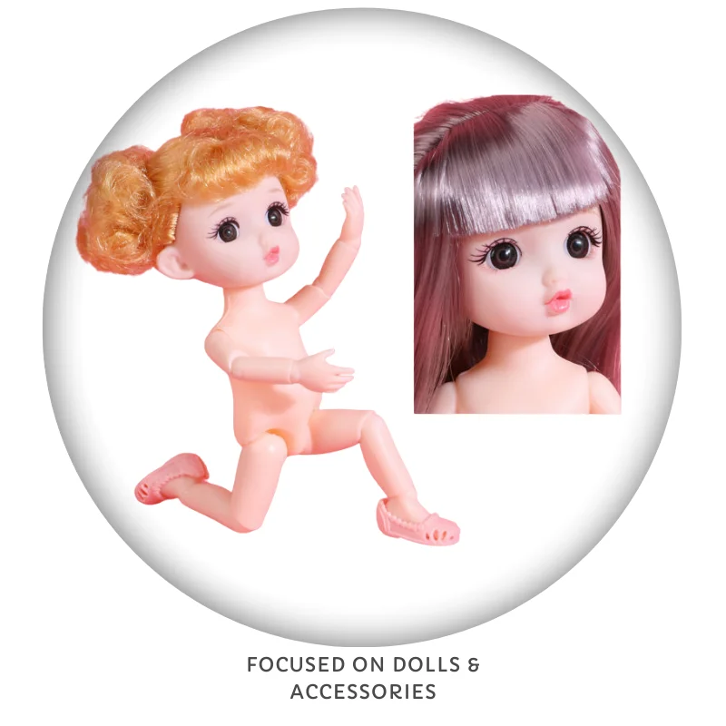 

New 16cm Pouting Bjd Doll 3D Big Eyes 13 Movable Jointed Naked Body Cute Beauty Toys with Mold Face Gift for Girl