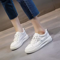 large size autumn winter new womens shoes leather light platform white shoes spring breathable sports ladies flat casual shoes