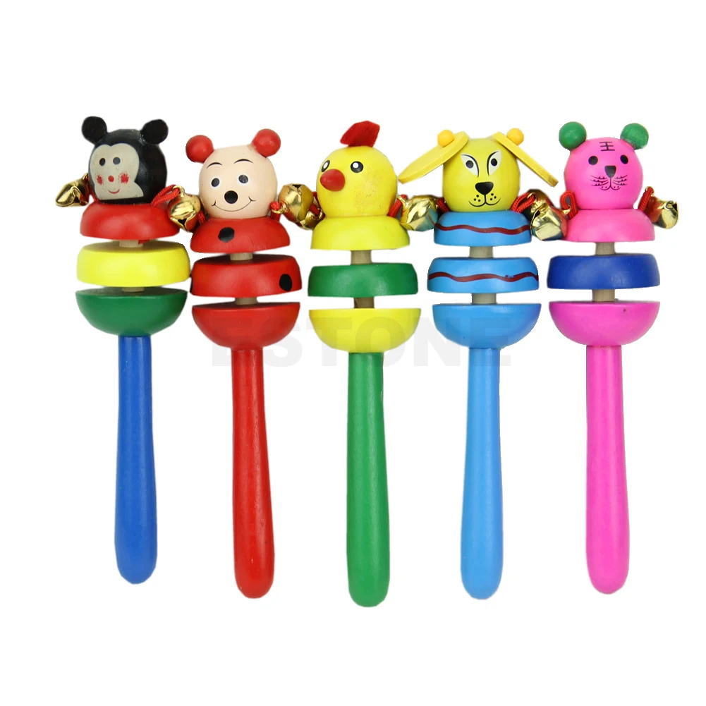 

Creative Wooden Jingle Hand Bells Kids Toddler Baby Music Educational Gift Toy