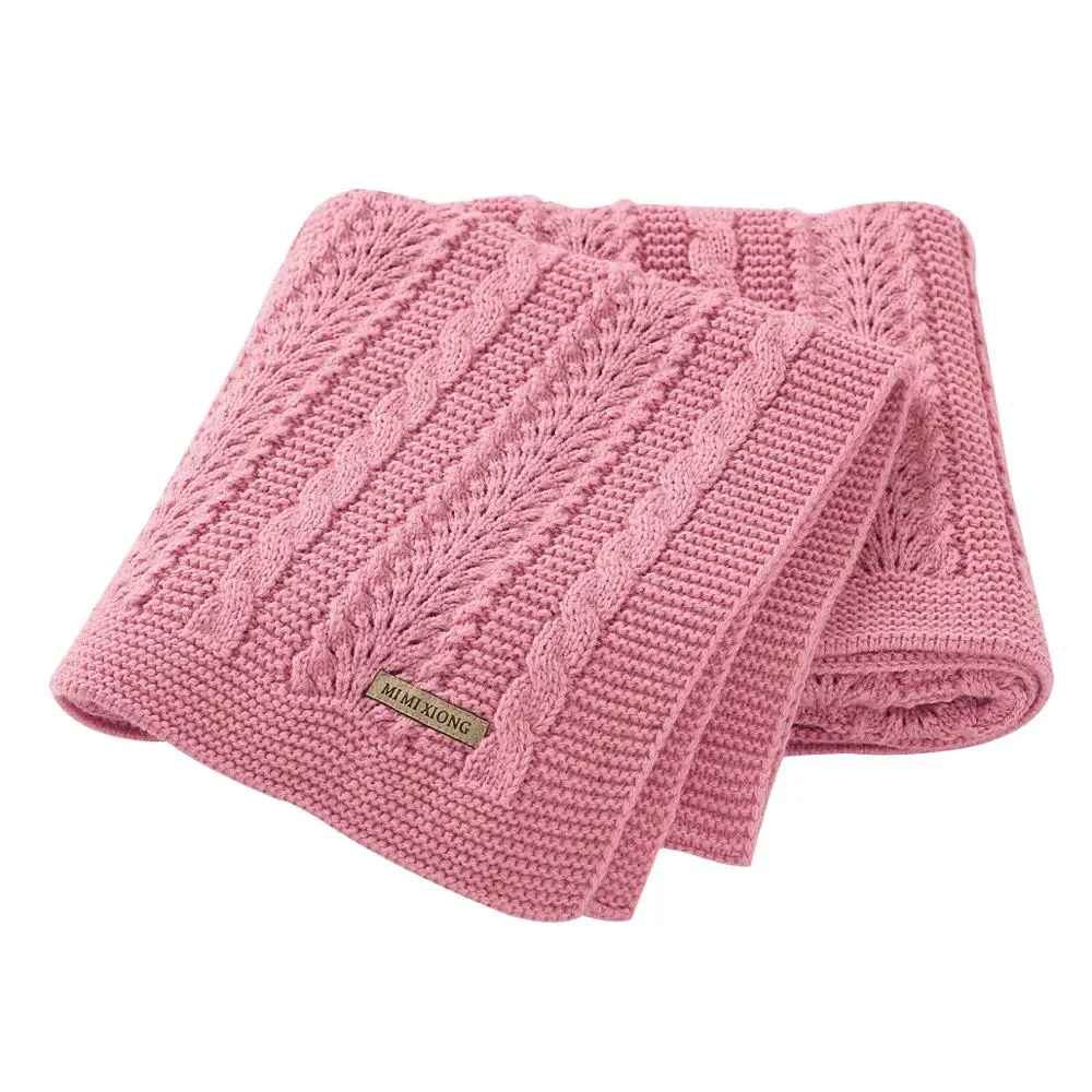 

Baby Blankets Swaddle Wrap 100*80cm Solid Newborn Bebes Stroller Bedding Basket Blanket Super Soft Children Knitted Quilts Cover