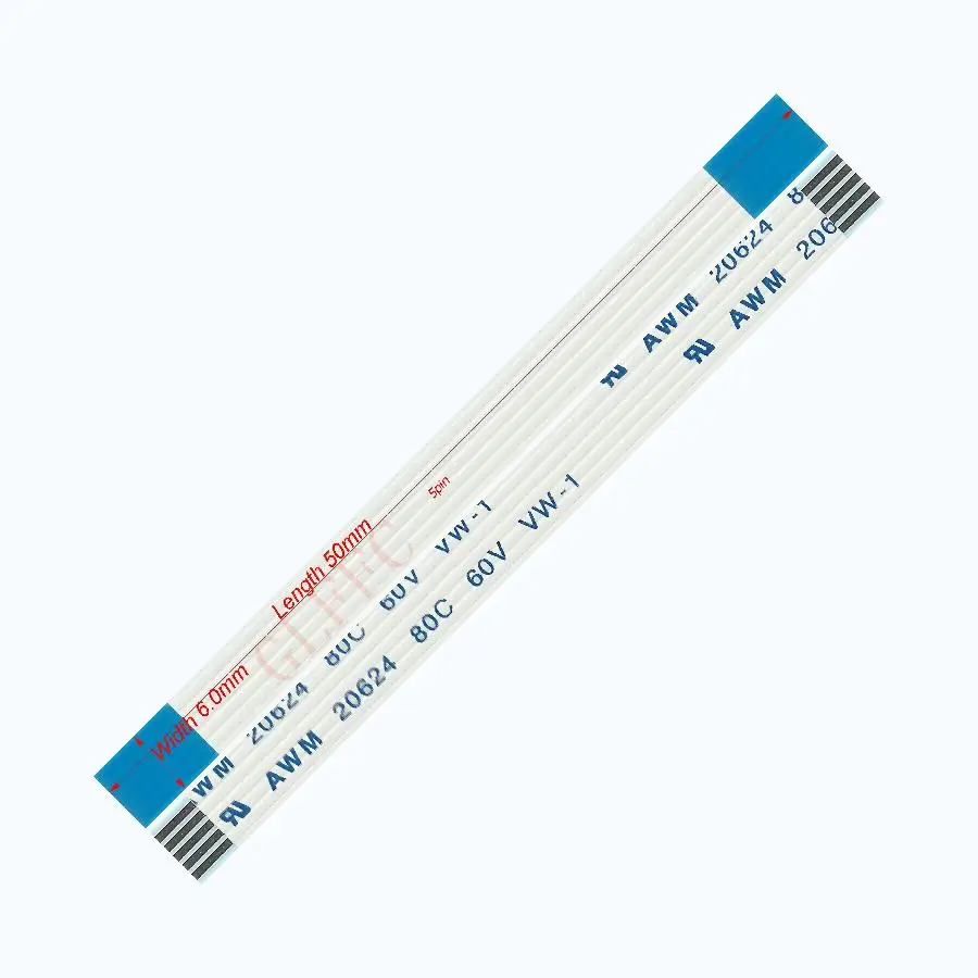 

22pin 1.0pitch 50mm-300mm A-type Flexible Flat Cable FFC awm 20624 ROHS for TTL LCD DVD Computer