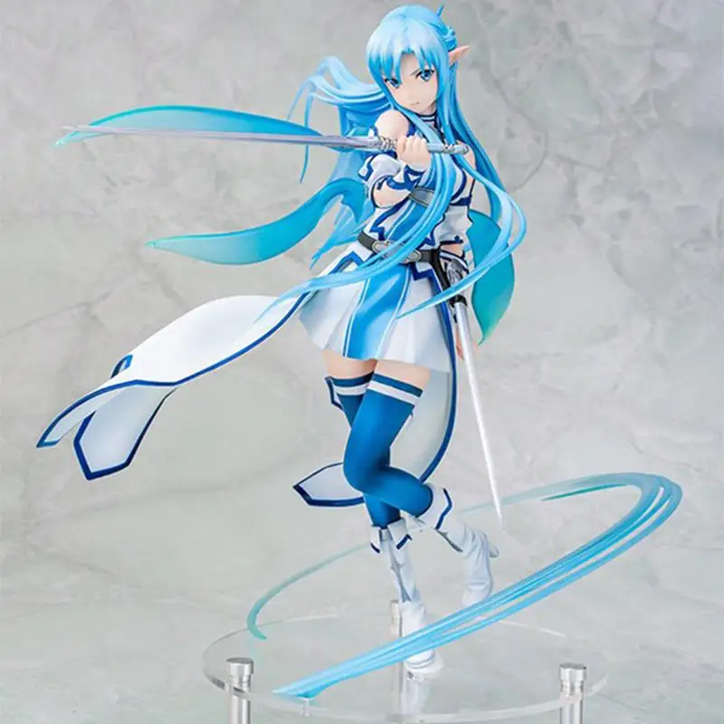 

23cm Anime Figure Sword Art Online Yuuki Asuna 1/7 Scale Alo Ver. Water Elf Pvc Action Figures Collection Model Toys Kids Gift